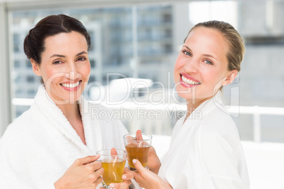 Couple friends having a spa day