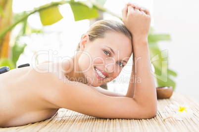 Close up of a beautiful woman on massage table