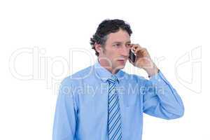 Businessman having phone call