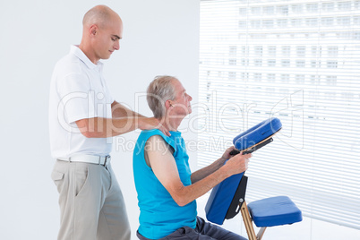 Man having back massage