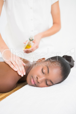 Pretty woman enjoying a massage