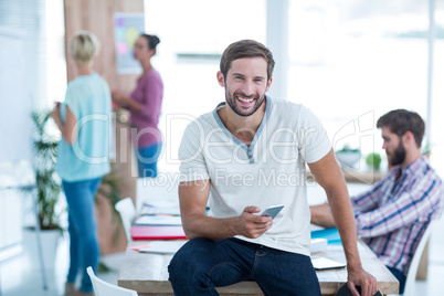 Businessman having phone call