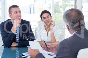 Business people in discussion in an office