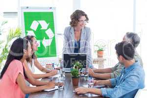 Young creative team having a meeting about recycling