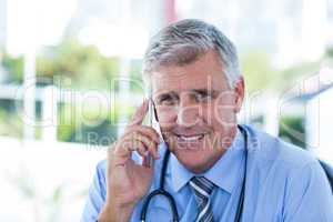 Doctor having phone call