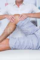 Man having leg massage