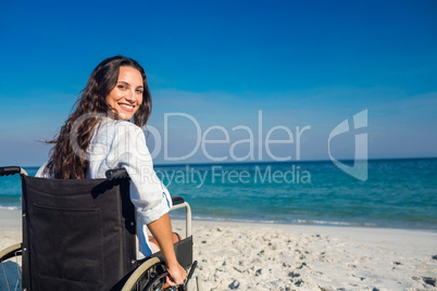 Disabled woman looking at camera