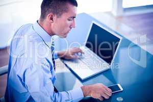 Businessman working at his desk