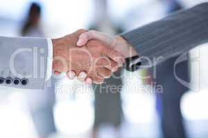 Businessman shaking hands with a co worker