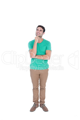 Handsome man thinking with hand on chin Handsome man thinking with hand on chin