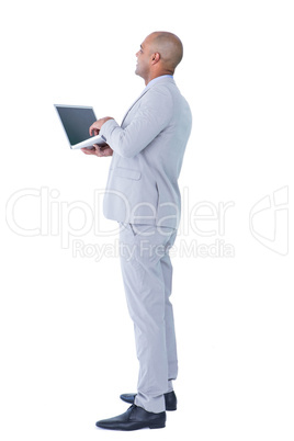 Businessman using his laptop computer