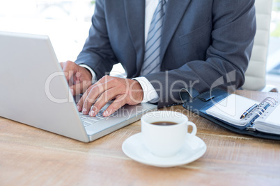 Businessman working with his laptop