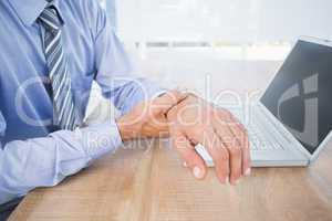 businessman with hand pain