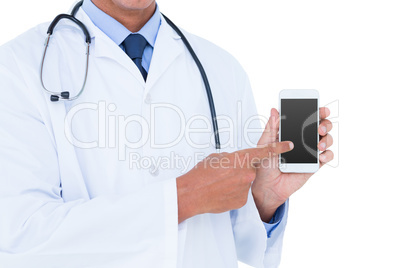 Doctor holding a mobile phone