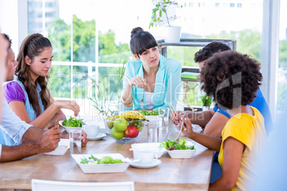 Group of friend eating together