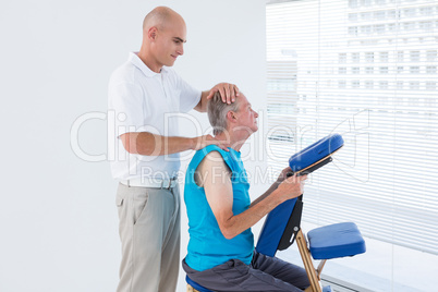 Man having back massage