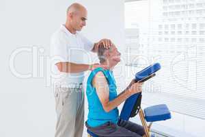 Man having back massage