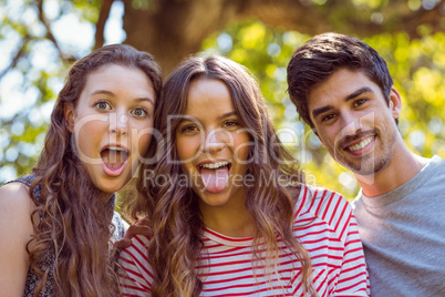 Happy friends taking a selfie