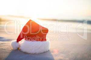 Santa hat on the beach