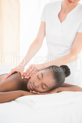 Pretty woman enjoying a massage