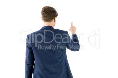 Businessman pointing something with his finger