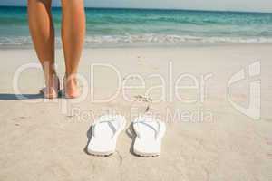 Feet of woman at the beach