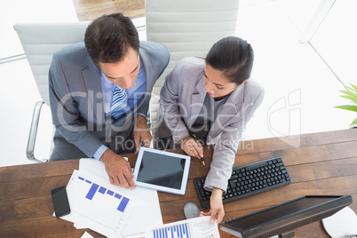 Businesswoman working with team mate