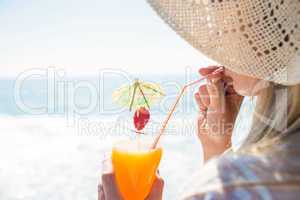 beautiful blonde woman on a sunny day