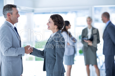 Businessman meeting her partner