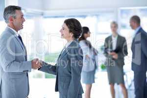 Businessman meeting her partner