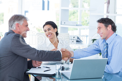 Business people reaching an agreement