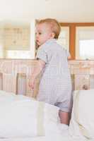 Very beautufil cute baby boy standing