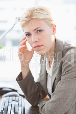 Depressed businesswoman