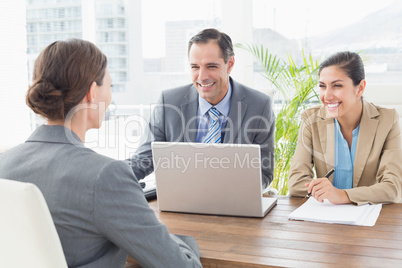 Business people conducting an interview