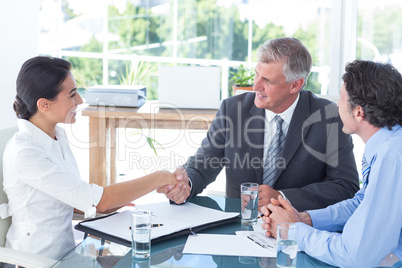 Business people reaching an agreement