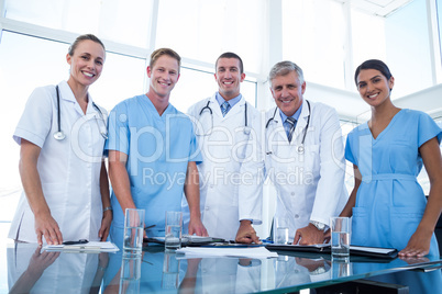 Team of doctors smiling at camera