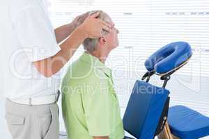 Man having head massage