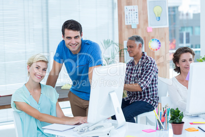 business team working in the computer