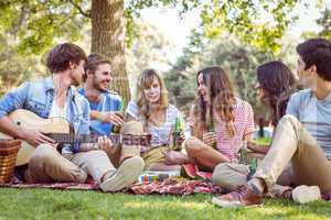 Happy friends in the park