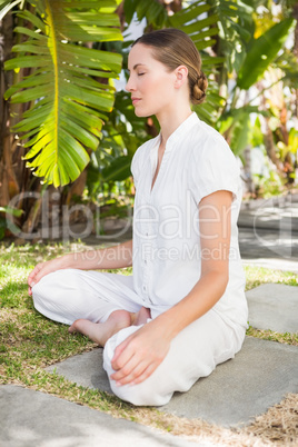 A young woman doing a yoga