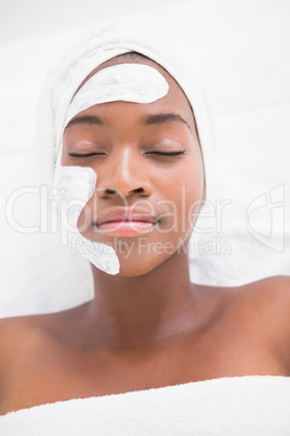 Pretty woman getting a facial treatment