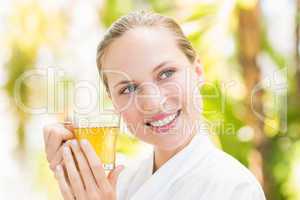 Attractive woman drinking tea