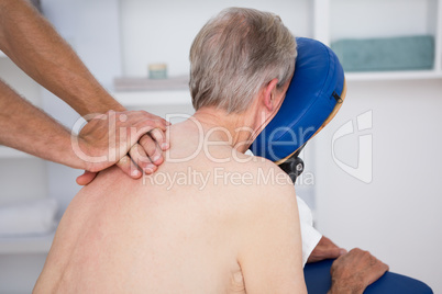 Man having back massage