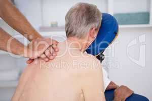 Man having back massage