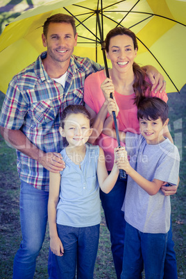 Happy family in the park together