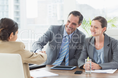 Business people conducting an interview