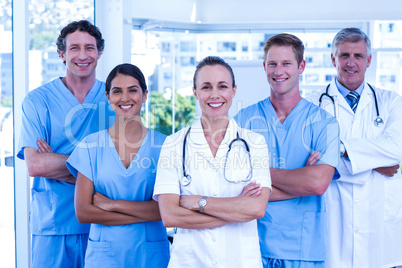 Medical team smiling at camera together