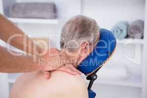 Man having back massage