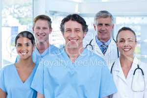 Team of doctors smiling at camera