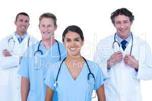 Doctors and nurses standing together